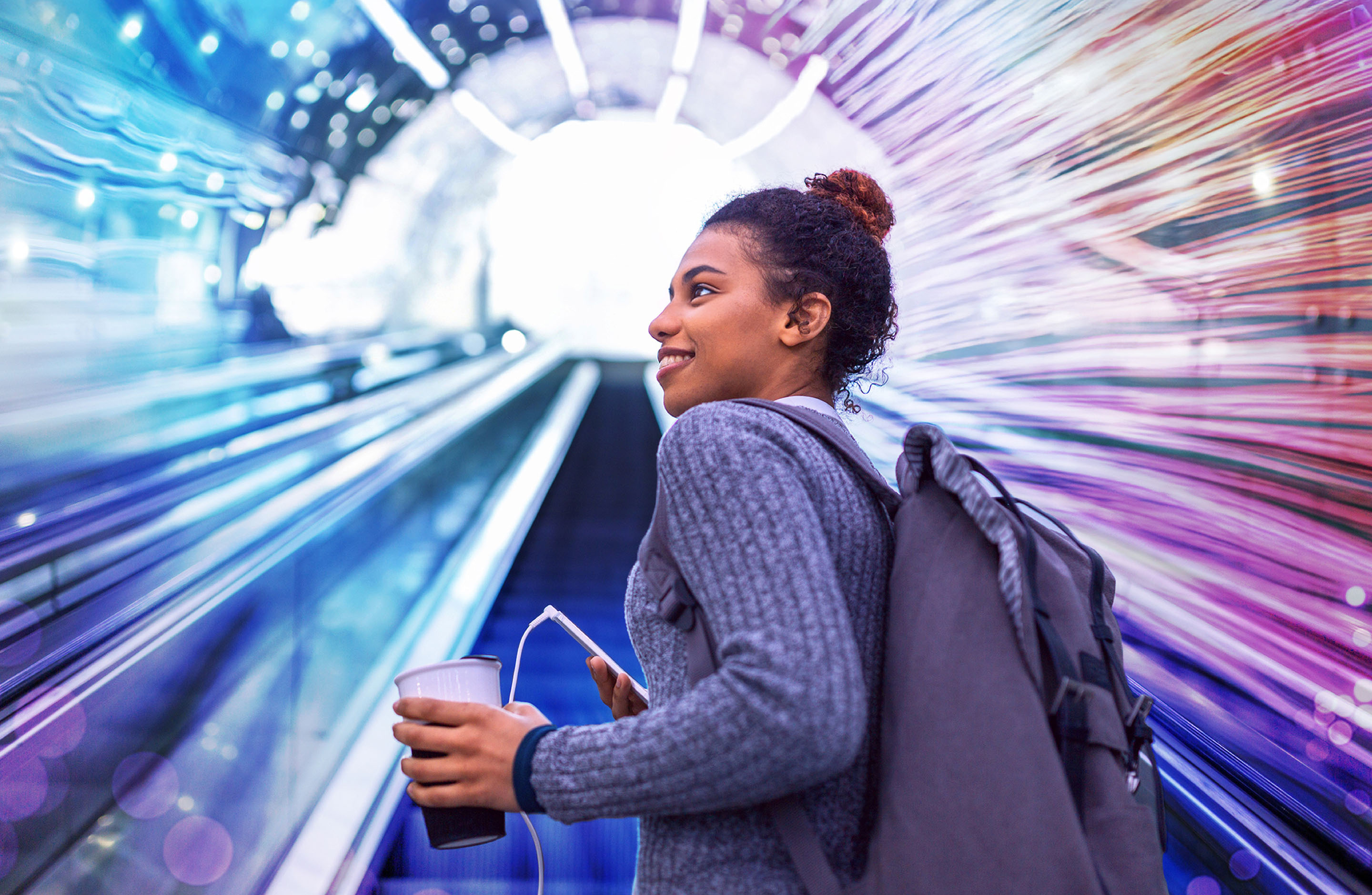 Lady with lightning stripes