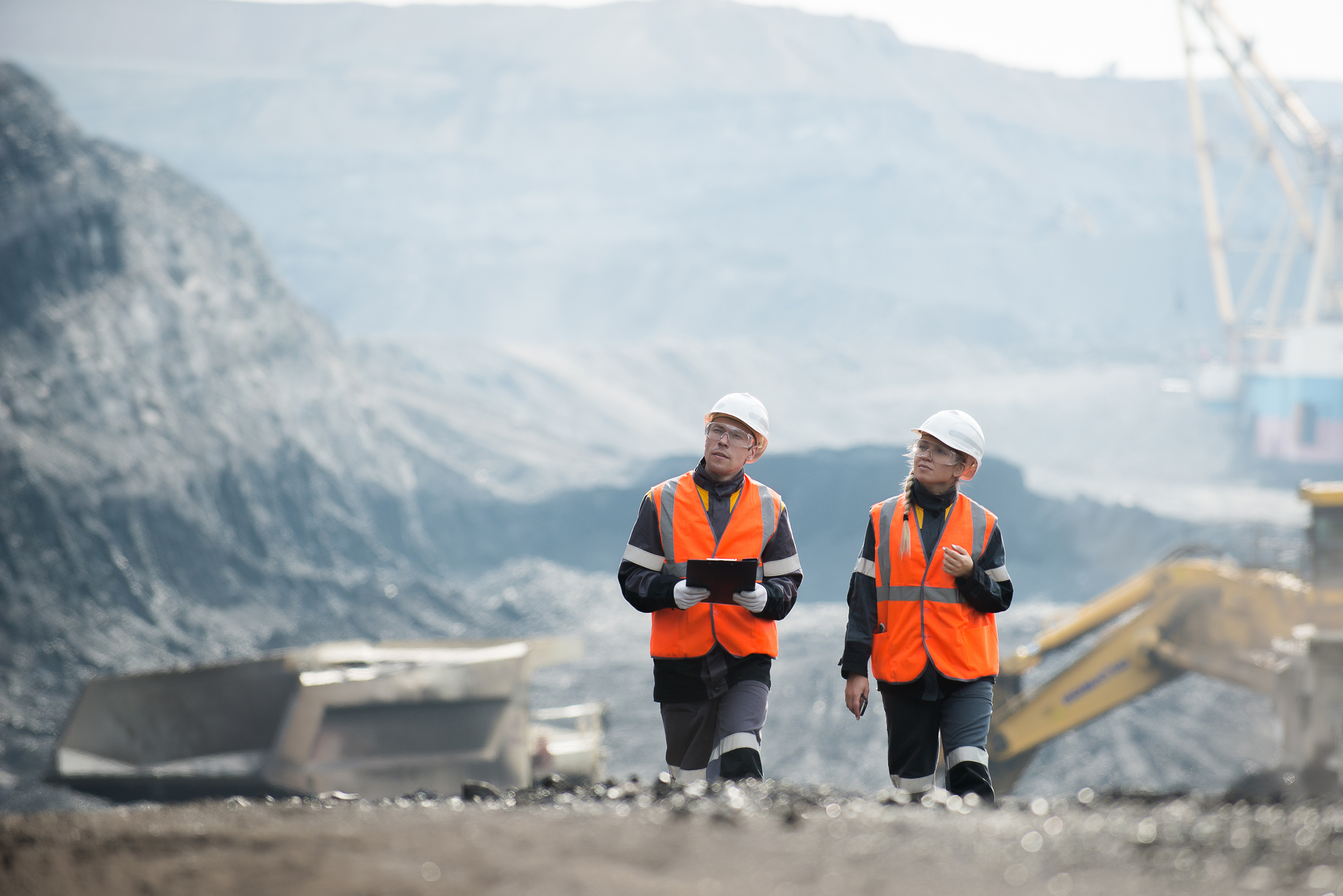 Workers,With,Coal,At,Open,Pit