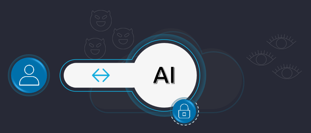The diagram illustrates how confidential computing protects data end to end. The user sends data to an AI system and receives a result; all data is encrypted in transit. The data is fully protected and cannot be accessed by unauthorized parties.
